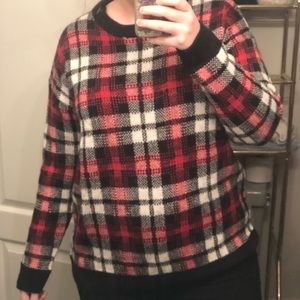 Plaid Scoop Neck Sweater